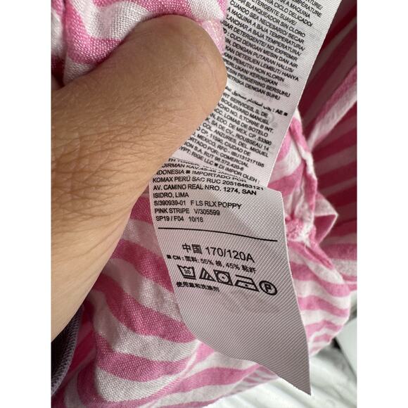 Old Navy Women's Pink White Striped Long Sleeve Beachy Tunic Blouse Size XXL - Picture 6 of 6